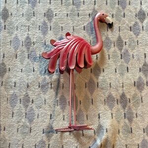 Pink Flamingo Metal Standing Decor